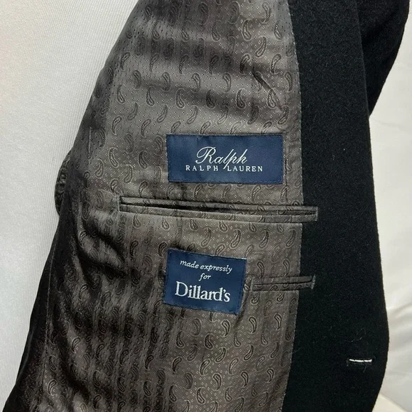 Loro Piana Ralph Lauren Black 100% Camel Hair 2-Button Men’s 46R Blazer Jacket